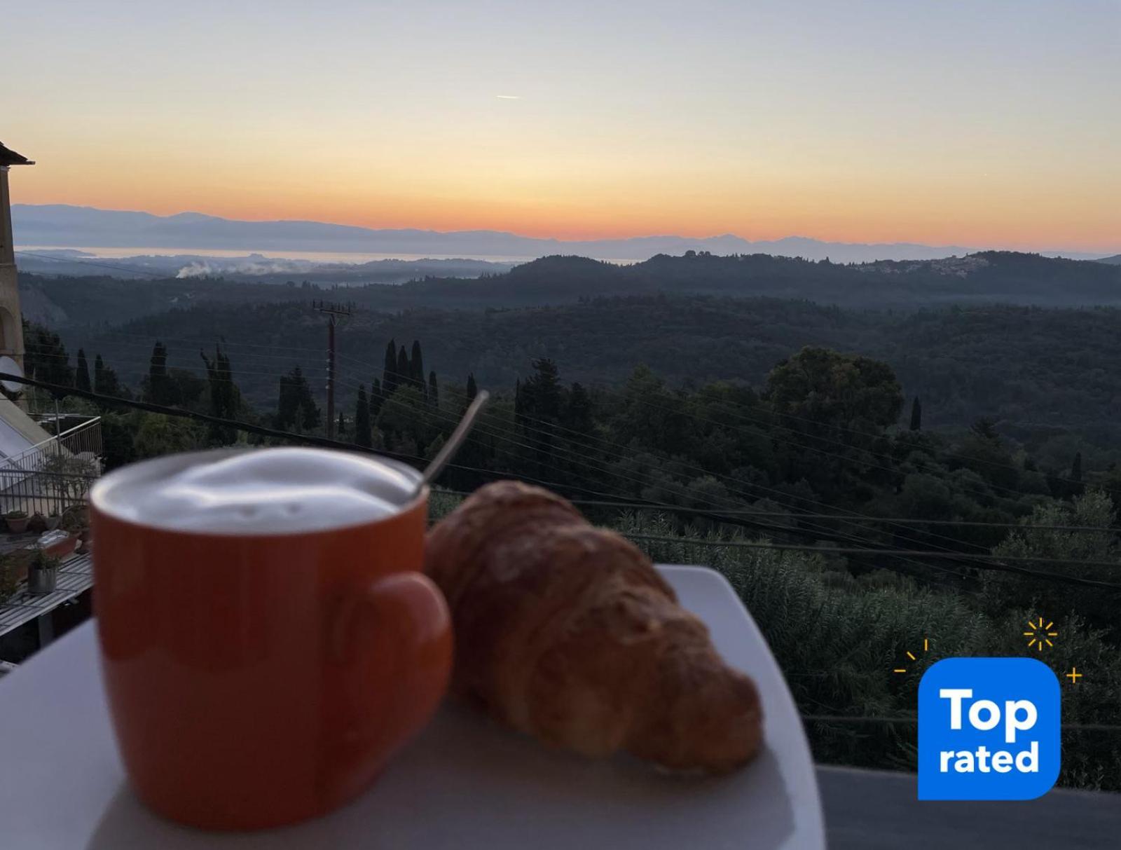 Schoenes Familienappartement In Pelekas, Corfu Mit Meerblick Екстериор снимка