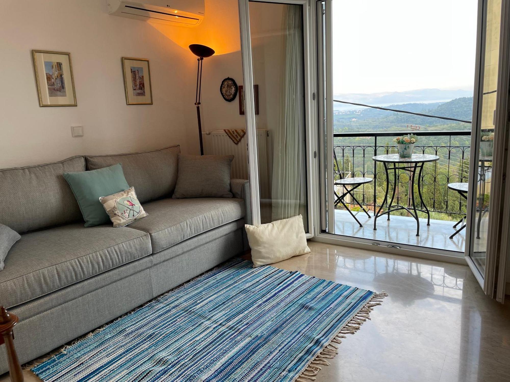 Schoenes Familienappartement In Pelekas, Corfu Mit Meerblick Екстериор снимка